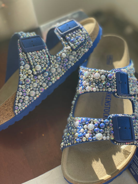 Blue Suede Birkenstock Arizona