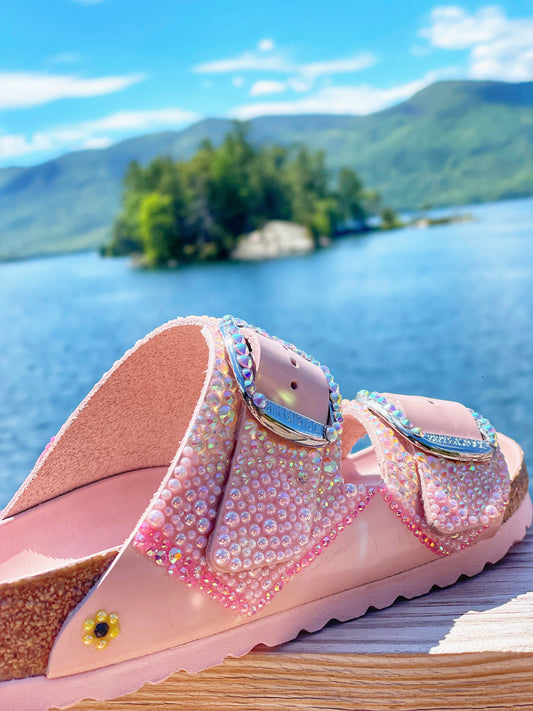 Pink Big Buckle Birkenstock with Embellished Buckles