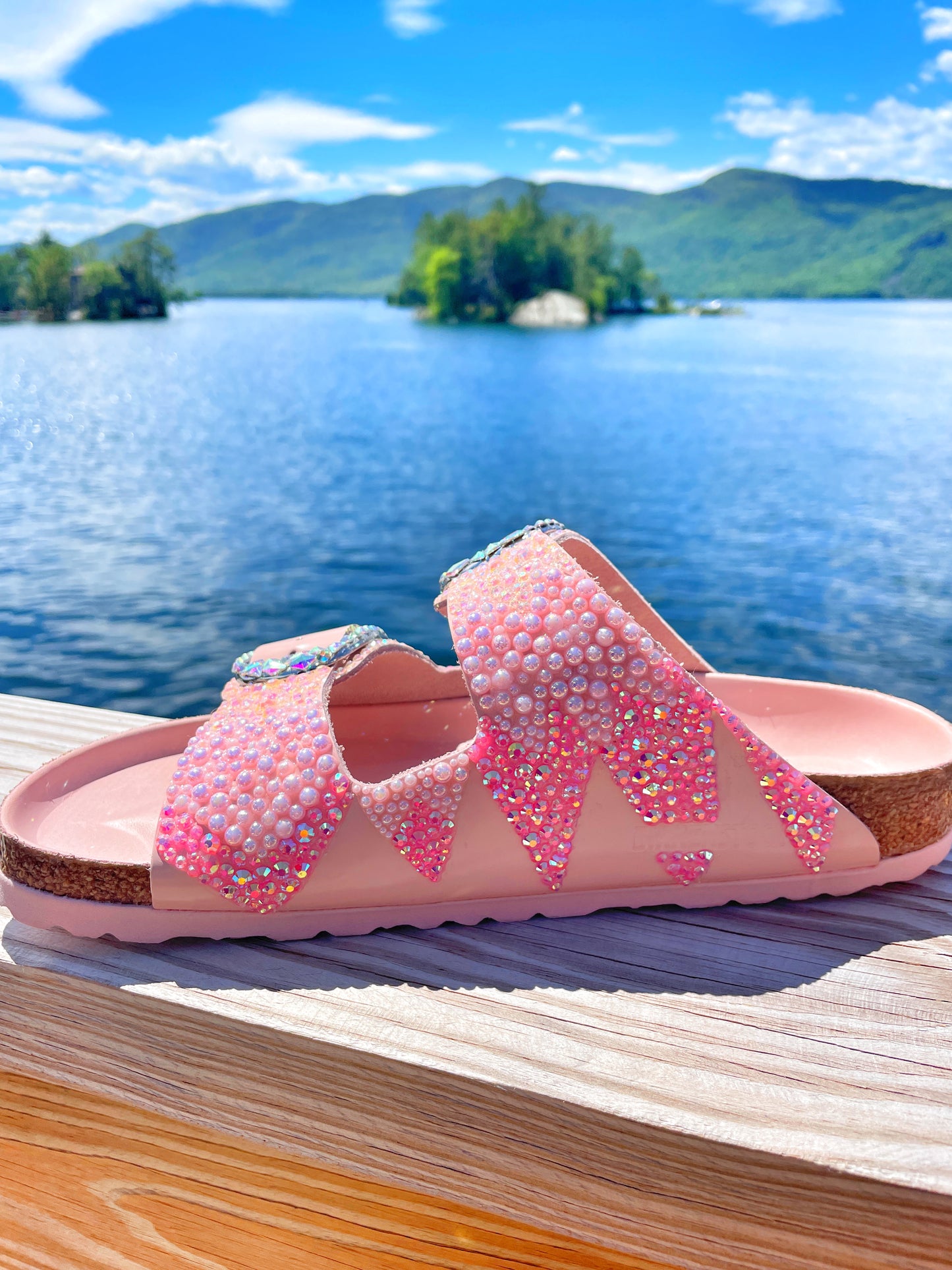 Pink Big Buckle Birkenstock with Embellished Buckles