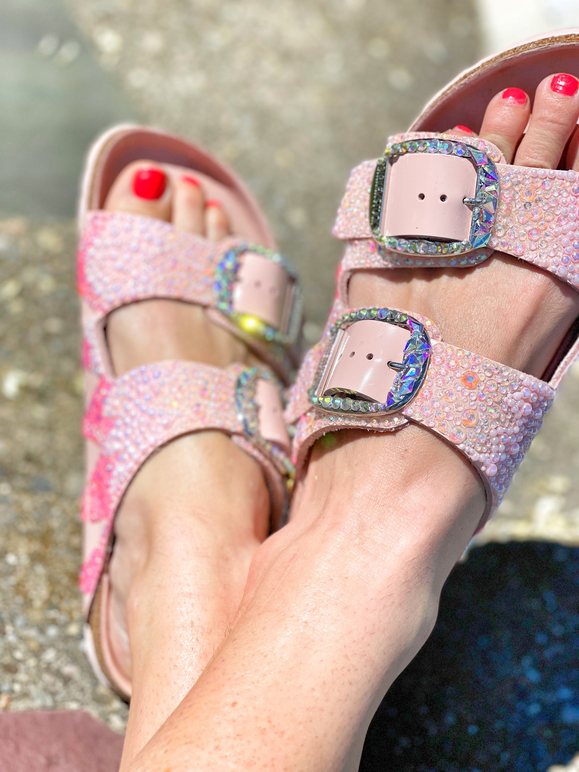 Pink Big Buckle Birkenstock with Embellished Buckles