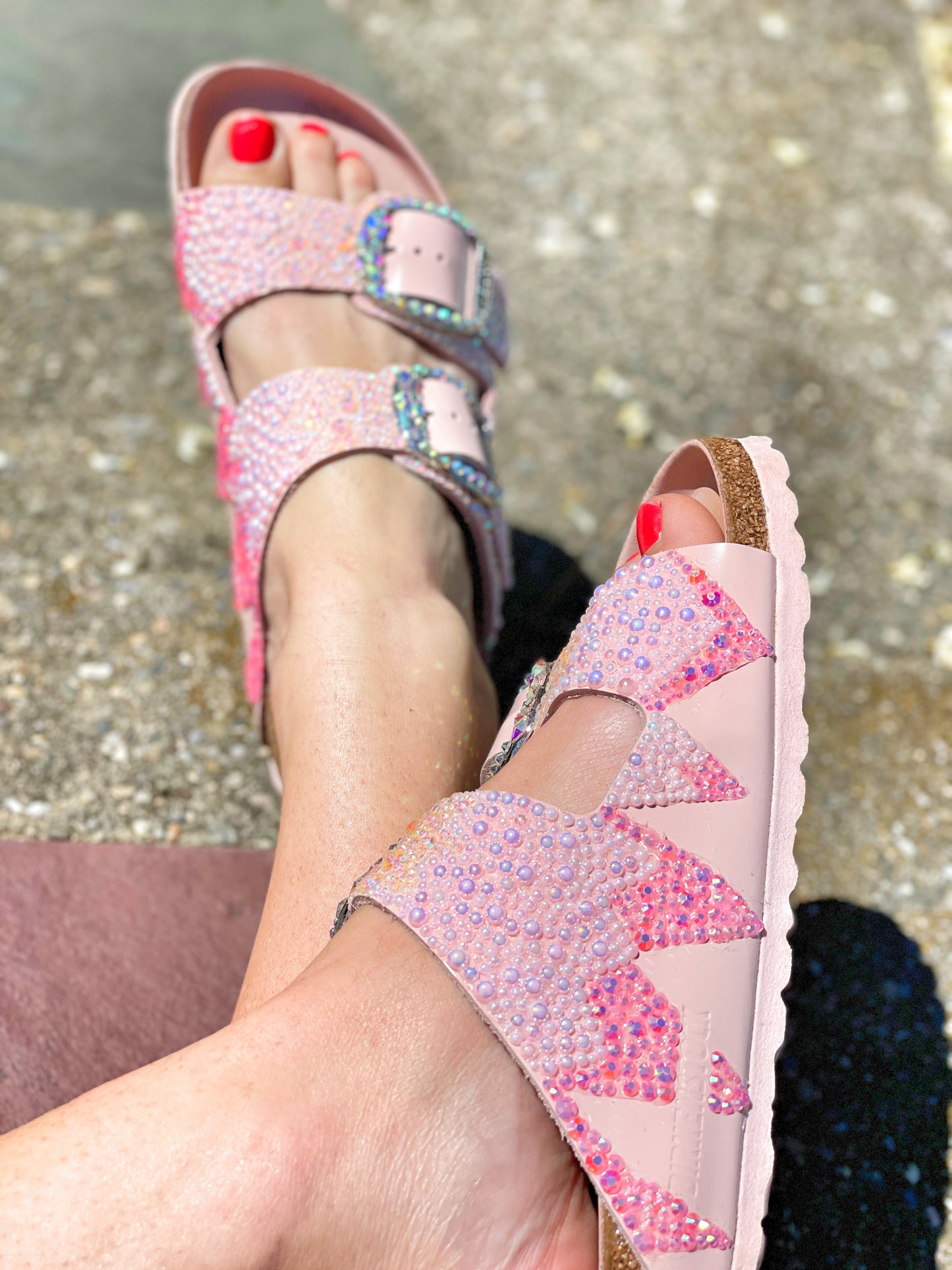Pink Big Buckle Birkenstock with Embellished Buckles